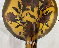 Vintage Art French Glass EMELIE GALLE Style Jack in the Pulpit 17 Tall Vase