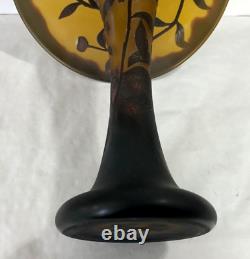 Vintage Art French Glass EMELIE GALLE Style Jack in the Pulpit 17 Tall Vase