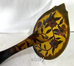 Vintage Art French Glass EMELIE GALLE Style Jack in the Pulpit 17 Tall Vase