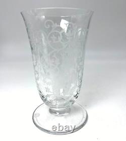 Vintage Baccarat Etched Crystal Glass Vase in the Michelangelo Pattern