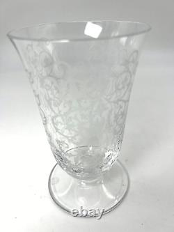 Vintage Baccarat Etched Crystal Glass Vase in the Michelangelo Pattern