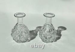 Vintage Baccarat Tiffany & Co. Artichoke Bud Vases TWO Crystal Glass Collector's