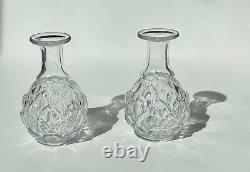 Vintage Baccarat Tiffany & Co. Artichoke Bud Vases TWO Crystal Glass Collector's