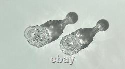 Vintage Baccarat Tiffany & Co. Artichoke Bud Vases TWO Crystal Glass Collector's