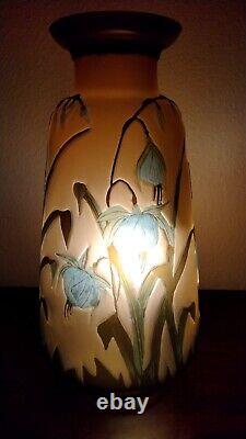 Vintage Cameo Glass Vase or Urn in the Style of French Glass Artist Emile Galle