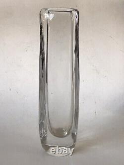 Vintage Daum French Crystal Glass Vase -signed- France Art Nouveau Modern