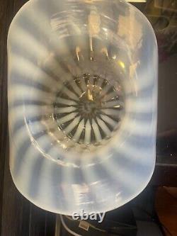 Vintage FENTON Art Glass French Opalescent TOP HAT WHITE Vase LARGE