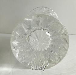 Vintage French Crystal Curved Flare Pinwheel Design Cut Glass Flower Vase
