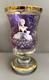 Vintage French Crystal Vase Hand Decorated Enamel & Gold
