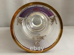 Vintage French Crystal Vase Hand Decorated Enamel & Gold