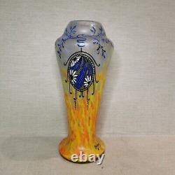 Vintage French Glass Vase Legras, 20th Century