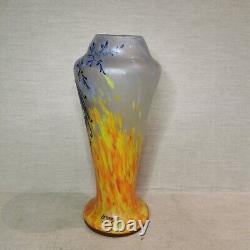 Vintage French Glass Vase Legras, 20th Century