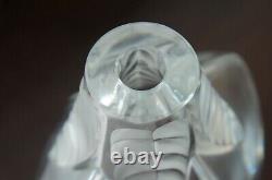 Vintage French Lalique Crystal Osumi Leaf Bud Vase Frosted Art Glass 7