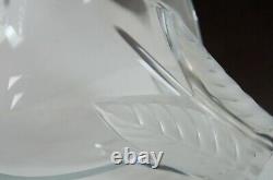 Vintage French Lalique Crystal Osumi Leaf Bud Vase Frosted Art Glass 7