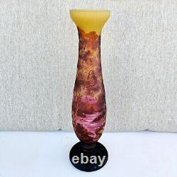 Vintage French Tip Galle Frosted Cameo Glass Vase 20