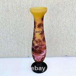 Vintage French Tip Galle Frosted Cameo Glass Vase 20