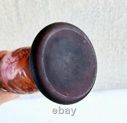 Vintage French Tip Galle Frosted Cameo Glass Vase 20