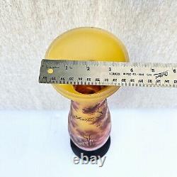 Vintage French Tip Galle Frosted Cameo Glass Vase 20