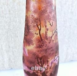 Vintage French Tip Galle Frosted Cameo Glass Vase 20