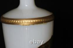 Vintage French White Opaline Bud Vase 24cm 9.4in Opalescent Base Ormolu Bronze