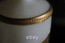 Vintage French White Opaline Bud Vase 24cm 9.4in Opalescent Base Ormolu Bronze