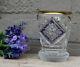 Vintage French crystal glass decor enamel Vase