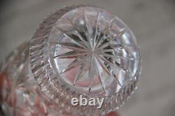 Vintage French crystal glass decor enamel Vase