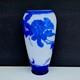 Vintage Galle Blue & White Frosted Cameo Art Glass Vase