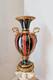Vintage Glass with Brass Empire Style Large Amphora Urn Vase Likely French