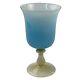 Vintage Italian Murano French Blue White Opaline Translucent 9.7 Goblet Vase
