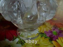 Vintage Lalique France Dampierre 12230 French Art Glass Bird Vase 5in