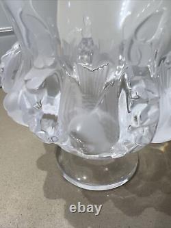 Vintage Lalique France Dampierre 12230 French Art Glass Bird Vase 5in