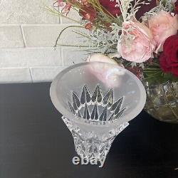 Vintage Lalique French Art Glass Feuilles Vase Frosted Flaring Rim Art Deco