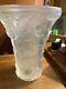 Vintage Lalique Frosted Heavy Crystal Sea Life Pattern 10.5 X8 Large Vase