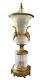 Vintage Large Baccarat Style Cut Crystal and Gilt Bronze Urn with Lid 19 1/2