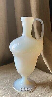 Vintage MCM French Sevres Opalescent Opaline Art Deco Glass Vase Lalique Sabino