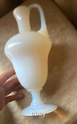 Vintage MCM French Sevres Opalescent Opaline Art Deco Glass Vase Lalique Sabino