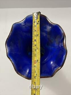 Vintage Murano Biot Glass Multicolor French Vase signed Z D Biot France 12