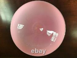 Vintage Pink Opaline Opalescent Art Glass Compote Vase Bowl 9