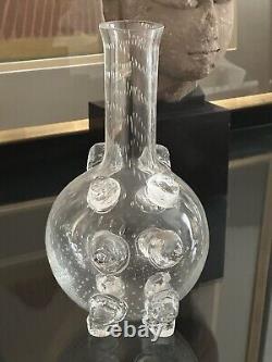 Vintage Sem Schanzer ATOM Controlled Bubble French Art Glass Vase Carafe MCM