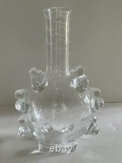 Vintage Sem Schanzer ATOM Controlled Bubble French Art Glass Vase Carafe MCM