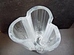 Vintage Signed Daum France Art Glass Crystal Vase French Frosted
