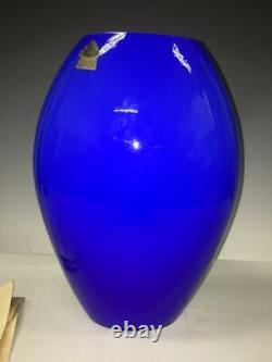 Vintage Stunning Fenton Gabrielle French Blue Art Glass Vase Numbered 69/800 12