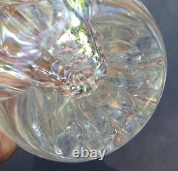 Vintage tall fluted St. Louis Cristal crystal glass vase 9 3/4 colorless France