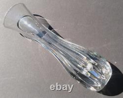 Vintage tall fluted St. Louis Cristal crystal glass vase 9 3/4 colorless France