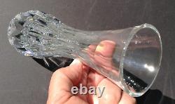 Vintage tall fluted St. Louis Cristal crystal glass vase 9 3/4 colorless France