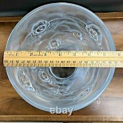 Vtg French Sculpted Lalique-Style Figural Cherub Angel Frosted Glass Vase 9