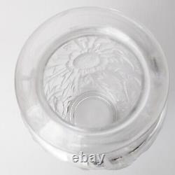 Vtg Verlys Alpine Thistle Etched Glass Vase Frosted Relief 9 1/4 French Signed