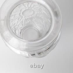 Vtg Verlys Alpine Thistle Etched Glass Vase Frosted Relief 9 1/4 French Signed