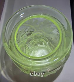 Vtg Verlys Alpine Thistle Vase French Art Glass 1930s Signed Manganese Glow